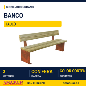 Banco Tauló Acero y Madera de Pino