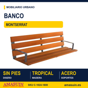 Banco Montserrat Acero y Madera Tropical
