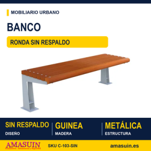 Banco Ronda 1.8 mts sin Respaldo