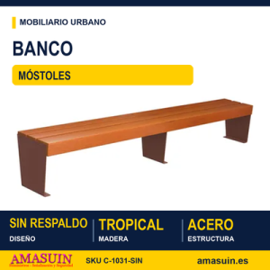 Banco Móstoles Acero y Madera Tropical