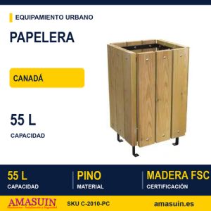 Papelera Canadá Madera de Pino Certificado