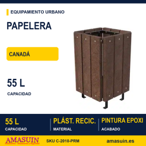 Papelera Canadá Madera Plástico Reciclado