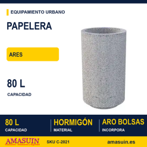 Papelera Ares de Hormigón