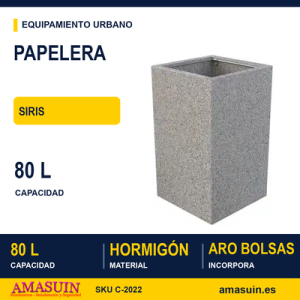 Papelera SIRIS de Hormigón Hidrofugado
