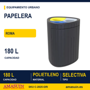 Papelera selectiva ROMA C-2025-GRI