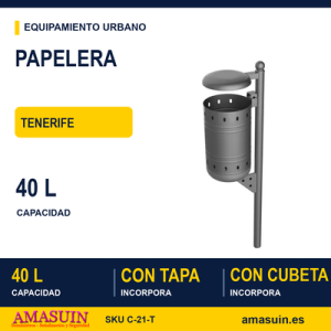 Papelera Tenerife con Tapa