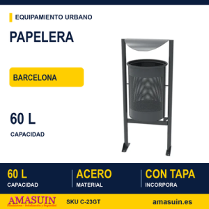 Papelera Barcelona con Tapa