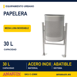 Papelera Media Luna Inoxidable