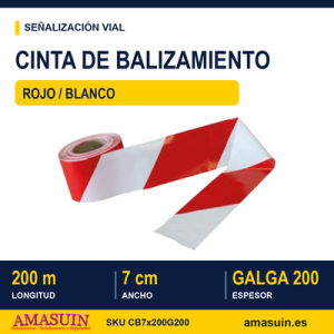 Cinta Balizar R/B Galga200 de 7cmx200m.