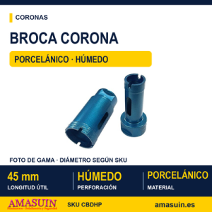Corona Broca Diamantada Húmeda Porcelánico.