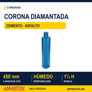 Corona Broca 1"1/4H Top Diamantada Cemento-Asfalto.