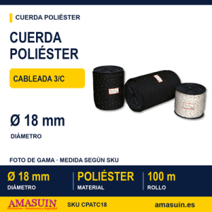 Cuerda Poliéster A.T. Cableada 3/C 18mm.