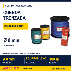 Cuerda Polipropileno Trenzada 8mm.