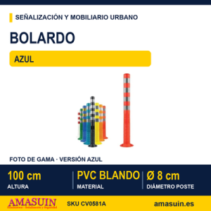 Bolardo Flexible Azul de Ø8cm 100cm