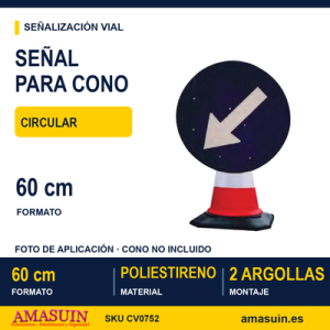 Señal Circular 60cm Plástico para Conos ECO