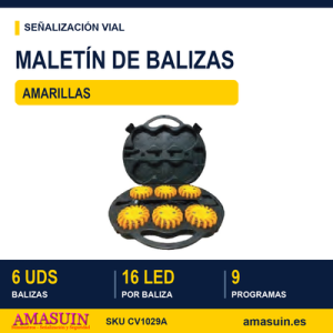Maletín Balizas Señalización Amarillas 6 Uds