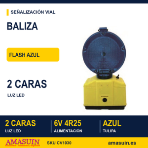 Baliza Led Azul Flash Leds.