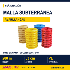Malla Amarilla Señalización Subterránea 33cmx200m