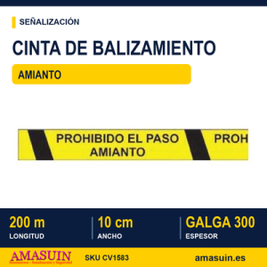 Cinta Balizar AMIANTO Galga 300 de 10cmx200m