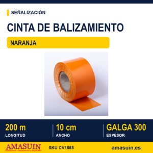 Cinta Balizar Naranja Galga 300 de 10cmx200m