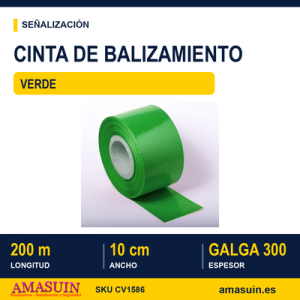 Cinta Balizar Verde Galga 300 de 10cmx200m