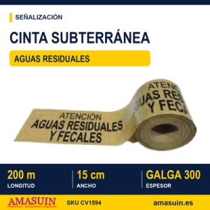 Cinta Aguas Residuales Señalización Subterránea