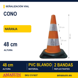 Cono 48cm Bicolor PVC Blando
