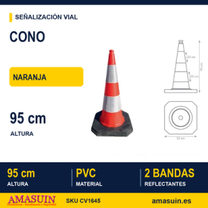 Cono PVC 95 cm Naranja