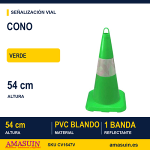 Cono 54cm Verde PVC Blando
