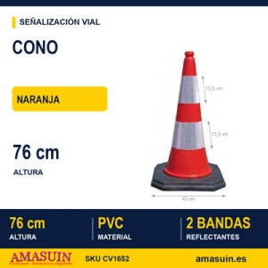Cono PVC 76 cm Naranja