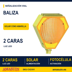 Baliza Solar Cono Amarilla.