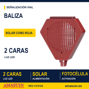 Baliza Solar Cono Roja.