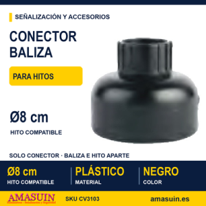 Conector Baliza Solar para Hitos Diámetro 8cm