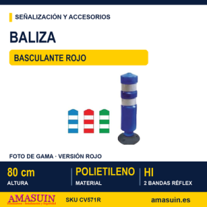 Baliza o Hito H75 Basculante Rojo
