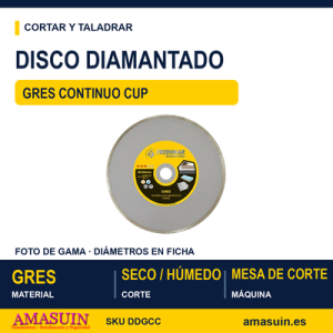 Disco Diamantado Gres Continuo Cup.
