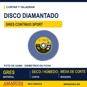 Disco Diamantado Gres Continuo Sport.