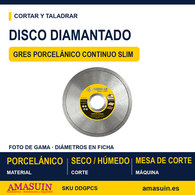 Disco Diamantado Gres Porcelánico Continuo Slim. 1 Disco Diamantado Gres Porcelánico Continuo Slim.