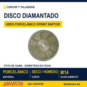 Disco Diamantado Gres Porcelánico Sprint Raptor.