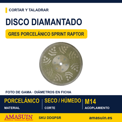 Disco Diamantado Gres Porcelánico Sprint Raptor. 1 Disco Diamantado Gres Porcelánico Sprint Raptor.