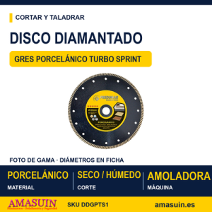 Disco Diamantado Gres Porcelánico Turbo Sprint.
