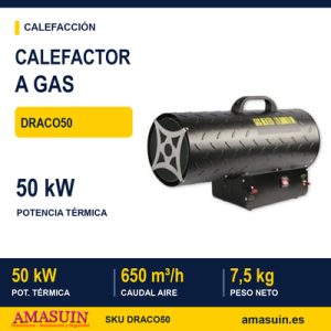 Calefactor Aire Caliente DRACO50 a Gas