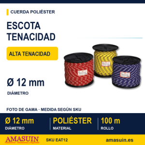Escota Alta Tenacidad 12mm.