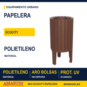 Papelera EcoCity Polietileno reciclado