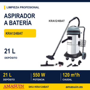 Aspirador a Batería KRA124BAT Polvo y Líquidos