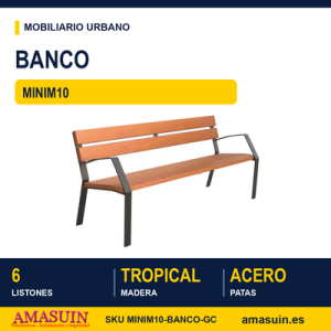 Banco MINIM10 Acero y Madera Tropical