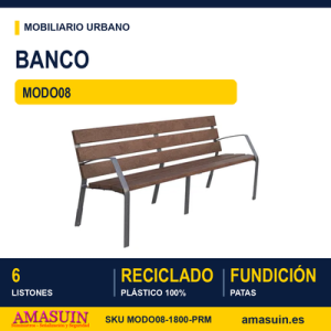 Banco MODO08 Fundición y Polímero Reciclado