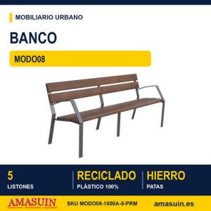 Banco MODO08 Hierro y Polímero Marrón