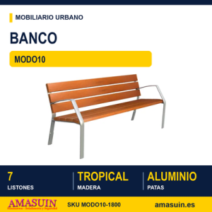 Banco MODO10 Aluminio y Tropical