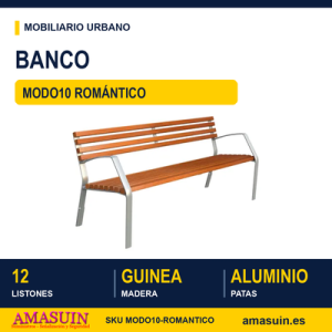 Banco MODO10 Aluminio con Listones Romantico C-1