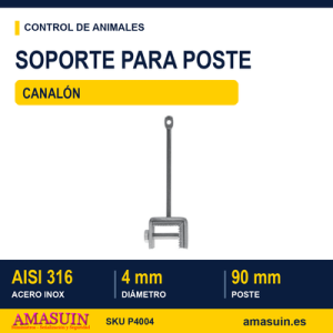 Soporte Canalón Poste Cable Anti Aves